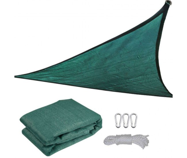 Prelata de soare/ Copertina de tip parasolar, triunghiulara, 3x3x3 m, verde