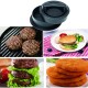 Presa dubla pentru hamburgeri 2 in 1, forma si presa, doua dimensiuni, cu maner, usor de curatat si folosit, material ABS, 100 de foi hartie de copt incluse, 13x13.5x7 cm, fara lipire, neagra