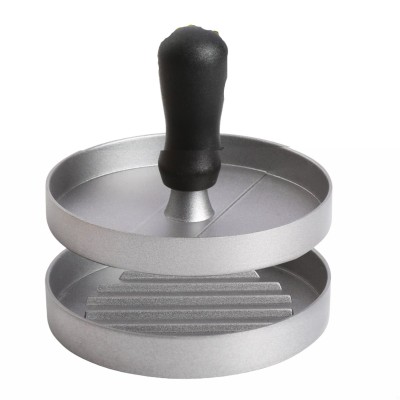 Presa manuala pentru burgeri Flippy, material ABS si aluminiu, forma si presa, usor de curatat si folosit, 11.7 x 8.5 cm, gri