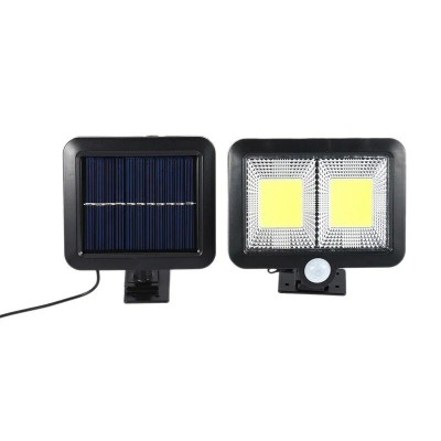 Lampa solara Flippy cu senzor de miscare, 108 COB LED, 2 grile, 2400lm, ip65, negru