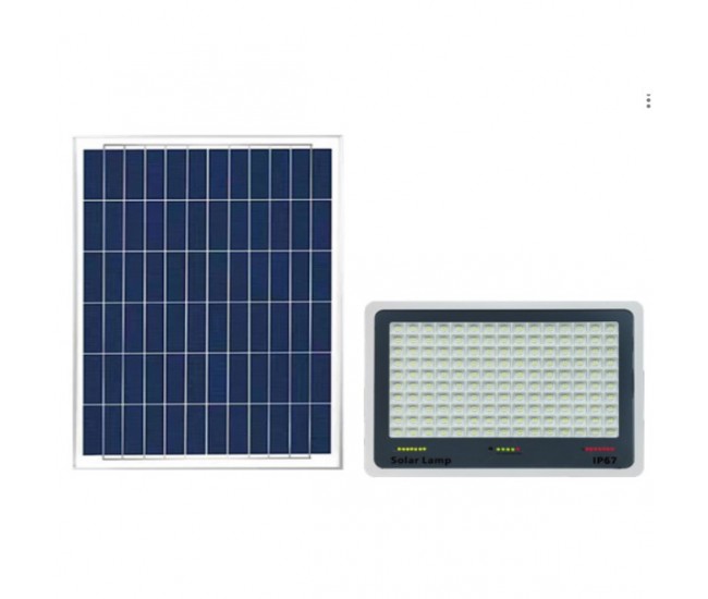 Proiector LED cu Panou Solar Flippy, Senzor lumina, Waterproof, 396 LED-uri incorporate, 200W, 30x24 cm, IP67, Design Modern, Negru