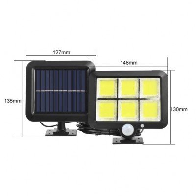 Proiector tip aplica cu incarcare solara, 6 grile, senzor lumina si miscare