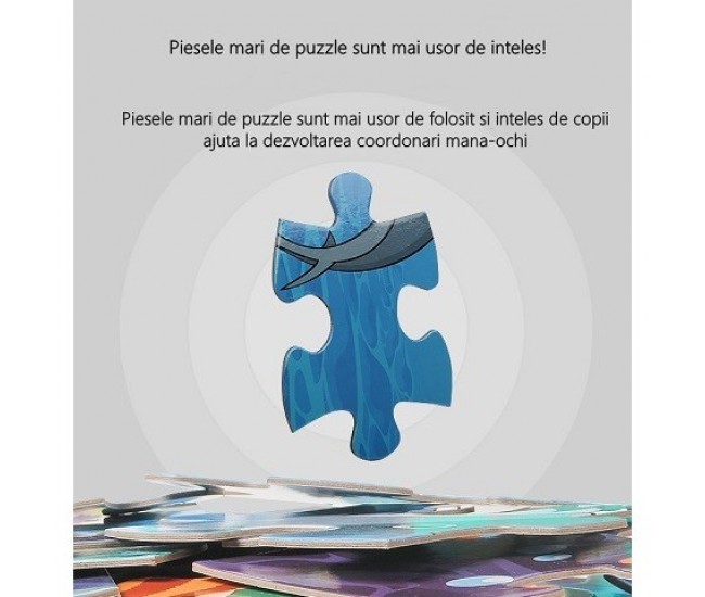 Puzzle pentru copii, jungla cu animale, 48 de piese