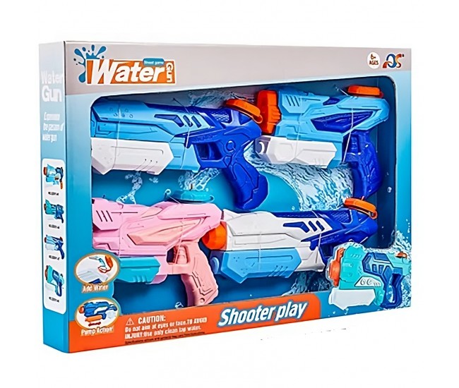 Set 4x Pistol cu Apa pentru Copii, Flippy, 6ani+, Albastru+Roz, 300 ML