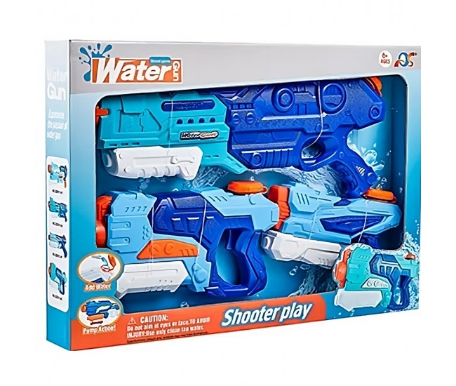 Set 3x Pistol cu Apa pentru Copii, Flippy, 6ani+, Albastru, 1x 1500 ML +  1x 500 ML +  1x 300 ML