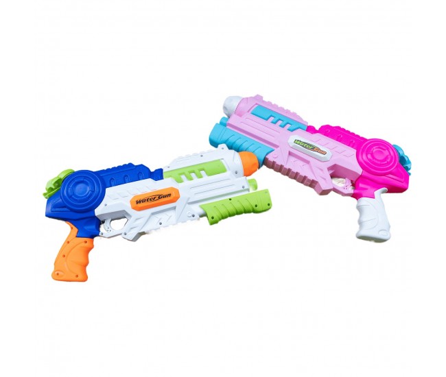 Set 2x Pistol cu Apa pentru Copii, Rezervor, Pentru Piscina/Plaja, Flippy, 6ani+, Roz + Albastru, 1000 ML