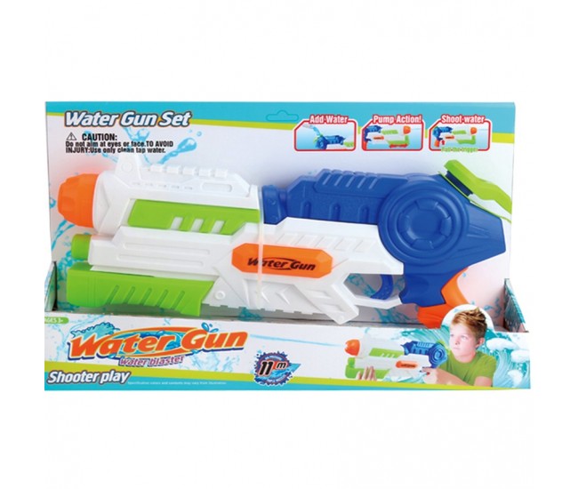 Pistol cu Apa pentru Copii, Rezervor, Pentru Piscina/Plaja, Flippy, 6ani+, Albastru/Multicolor, 1000ML