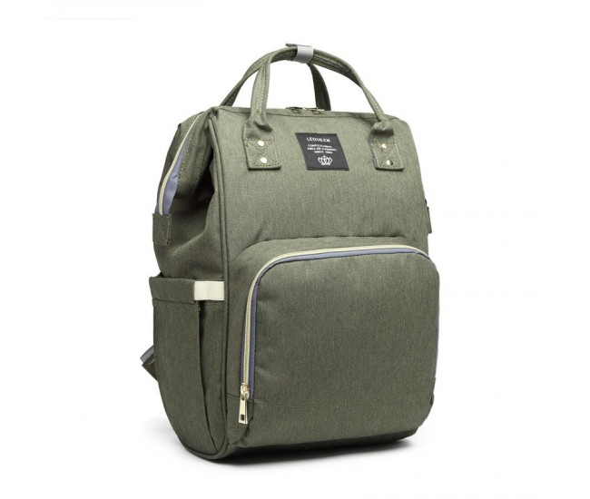 Rucsac Multifunctional pentru Mamici, Flippy, din Panza Oxford, Compartimentare Multipla, Impermeabil, 43 x 18 x 26 cm, Verde Army