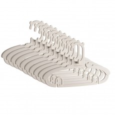 Set 10 Umerase pentru Copii, Flippy, Potrivite pentru Uscarea si Depozitarea Hainelor de Bebelusi, 28x16.7 cm, Crem