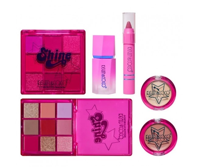 Set 5 Produse de Machiaj, KEVIN & COCO, Shine Girl, 18 x 15.8 x 3.5 cm