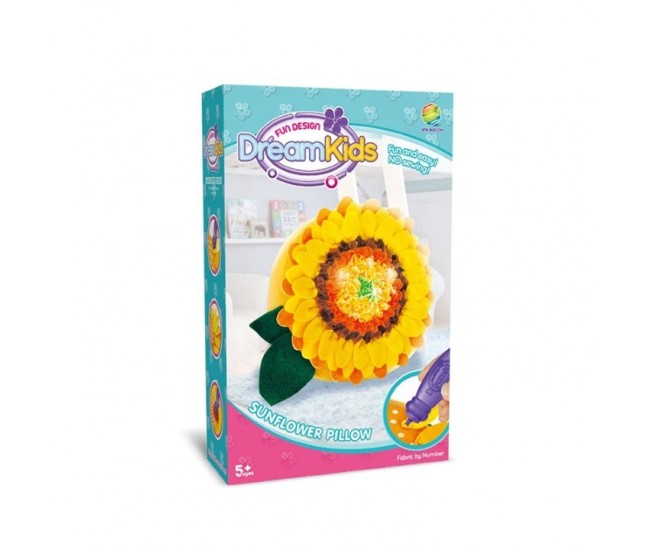 Set creatie perna pentru copii, Dream Kids, Floarea Soarelui