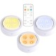 Set de 3 Lampi Led Flippy, Fara Fir, Cu Baterii, 3 Culori de Lumina, cu Telecomanda, din Plastic, Alb