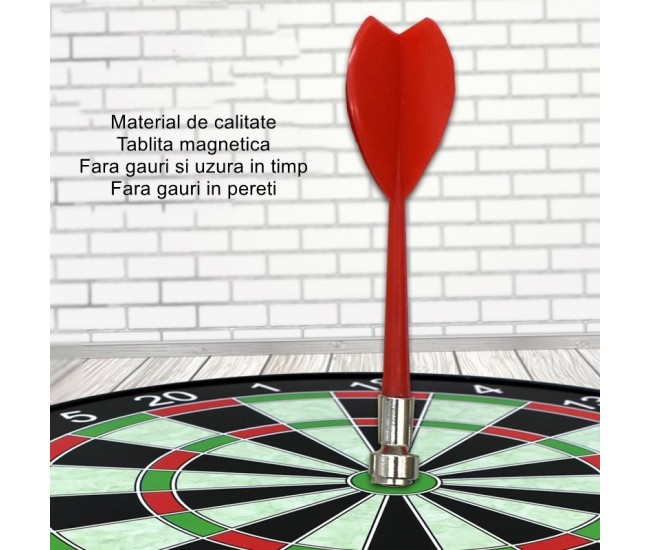 Set Joc Darts Flippy, 4 Sageti Incluse, Magnetic, Dimensiuni 28.6 x 28.6 cm, Design clasic, Multicolor