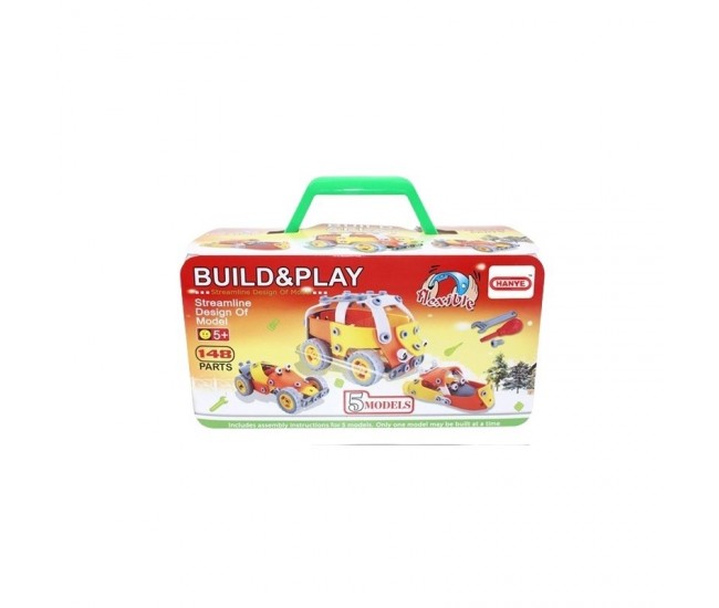 Set pentru construit masini, Flippy, Educativ si creativ, 148 piese