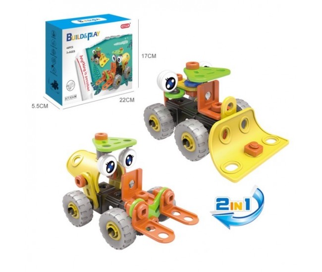 Set pentru construit masini, Flippy, Educativ si creativ, 46 piese