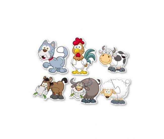 Set puzzle 6 animale, Flippy, animalele de la ferma