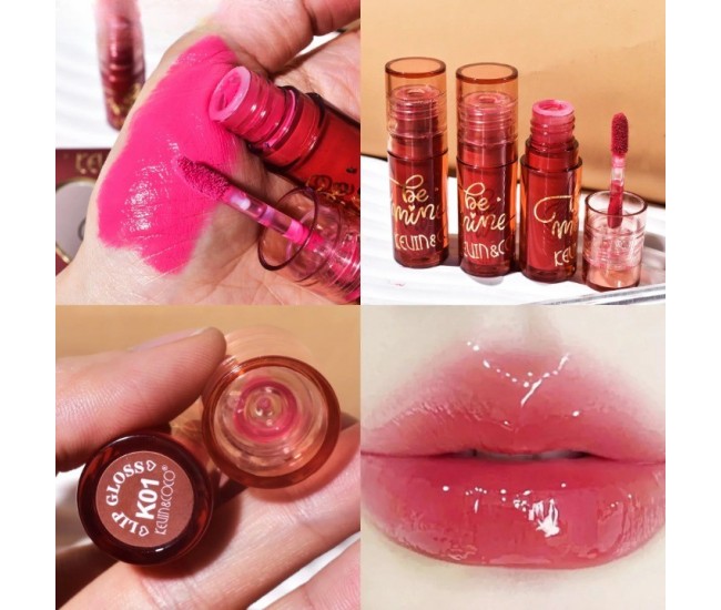 Set Rujuri de Buze Mate, KEVIN & COCO, Be Mine 3 Culori, Lip-Gloss, 11 x 7.3 x 2.7cm, Roz, Varianta A