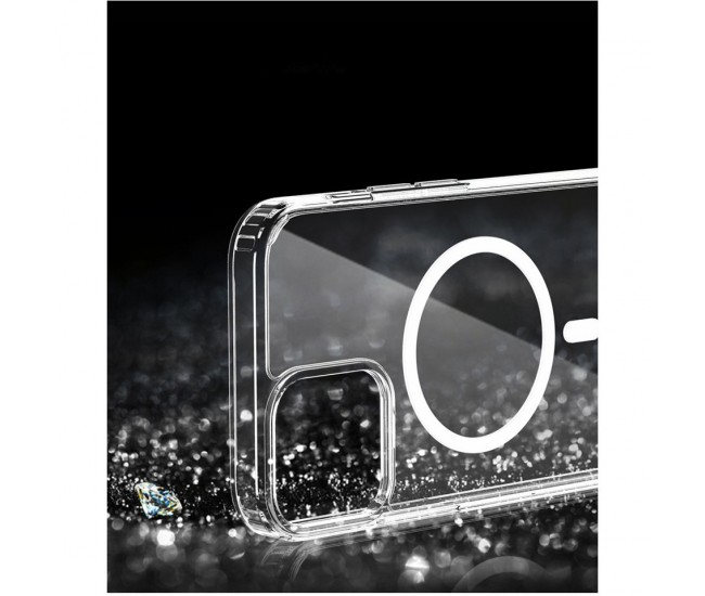 Husa protectie Flippy pentru iPhone 14 Pro Max Mag Safe, 2 in 1 incarcare si magnet, Acril, rezistent la socuri, Transparenta