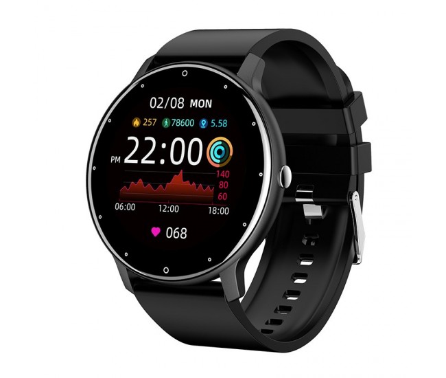 Ceas smartwatch si bratara fitness Flippy ZL02D, oxigen, ritm cardiac, pedometru, notificari, IP67, Compatibil cu Android/iOS, vibratii, multi sport, Negru