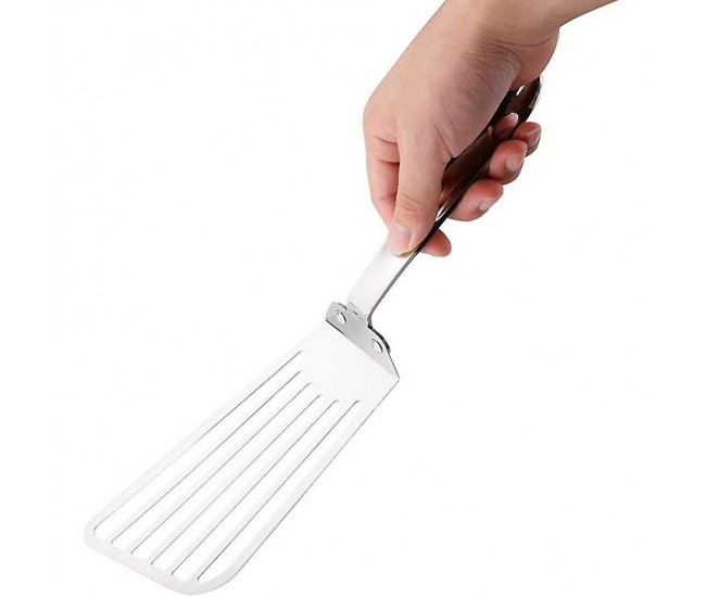 Spatula flexibila Flippy, Fish Turner, din otel, durabila, cu margini subtiri pentru taiere, pentru carne, oua, peste, multifunctionala, argintiu