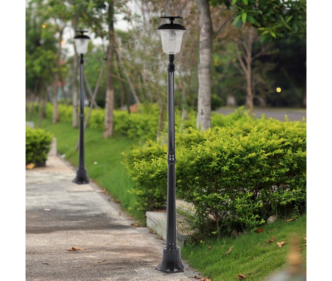 Lampa solara de tip stalp pentru gradina, Flippy, Alb Cald