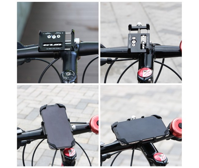 Suport de telefon pentru bicicleta/motocicleta/scuter/trotineta, GUB G-85SL Negru