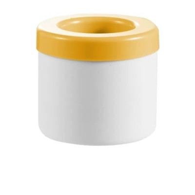 Tava de Gheata din Silicon cu Capac, Flippy, Forma de Gheata pentru Racirea Bauturilor, in Forma de Pahar, Silicon fara BPA, Cuburi de Gheata, 9x8.5x8 cm, Galben