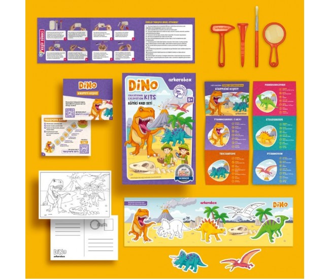 Arkerobox - set arheologic educational si puzzle 3d, dino