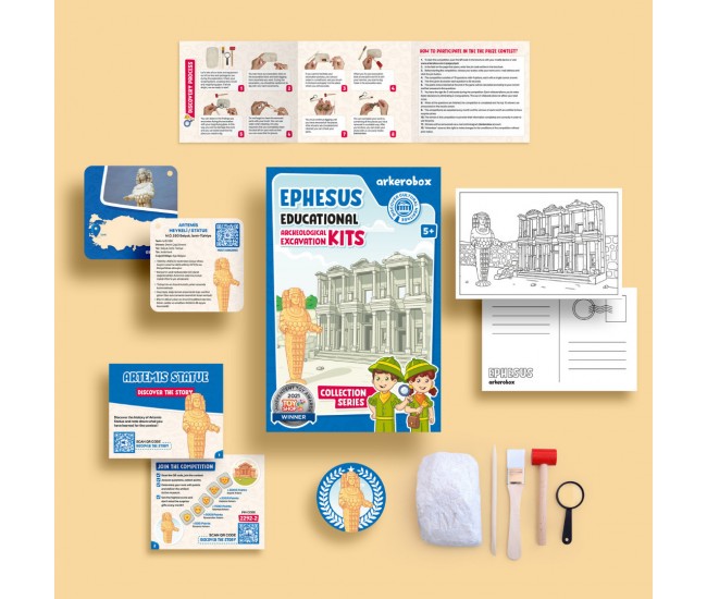 Arkerobox - set arheologic educational si puzzle 3d, efes - biblioteca celsus