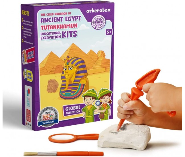 Arkerobox - set arheologic educational si puzzle 3d, egiptul antic, tutankhamon