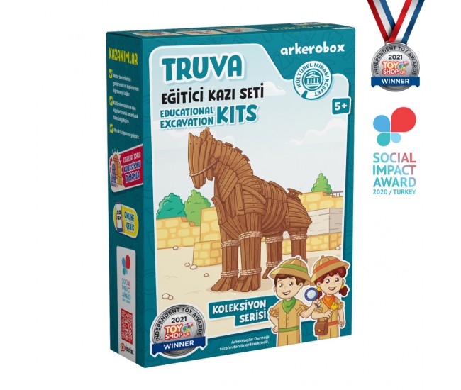 Arkerobox - set arheologic educational si puzzle 3d, grecia antica, calul troian