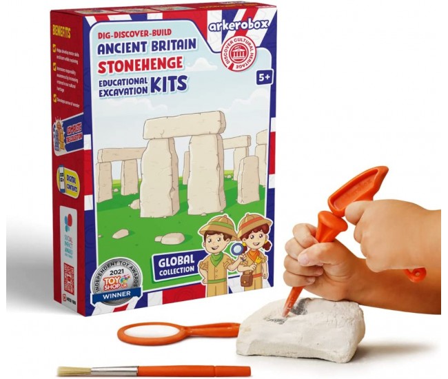 Arkerobox - set arheologic educational si puzzle 3d, marea britanie antica, stonehenge