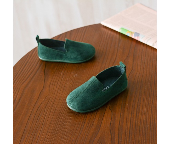 Balerini tip piele intoarsa drool (culoare: verde, marime: 23)