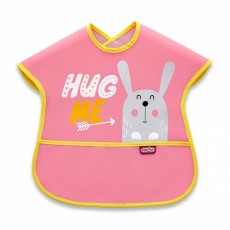 Baveta babyjem cu buzunar poly large bib (culoare: roz)