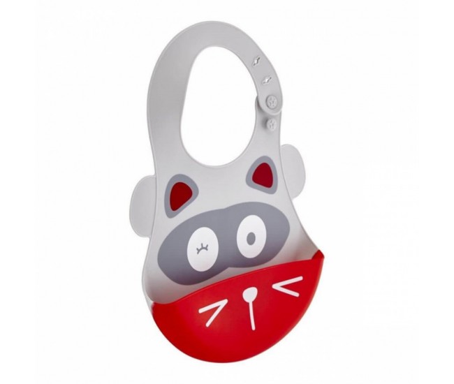 Baveta babyjem din silicon soft baby bib (culoare: bleu)