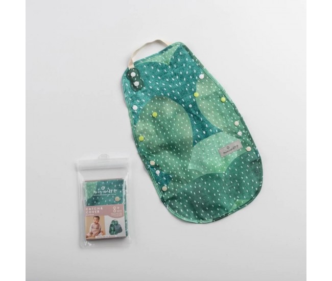 Baveta bebelusi 2 in 1 miniware catch & cover, prickly pear