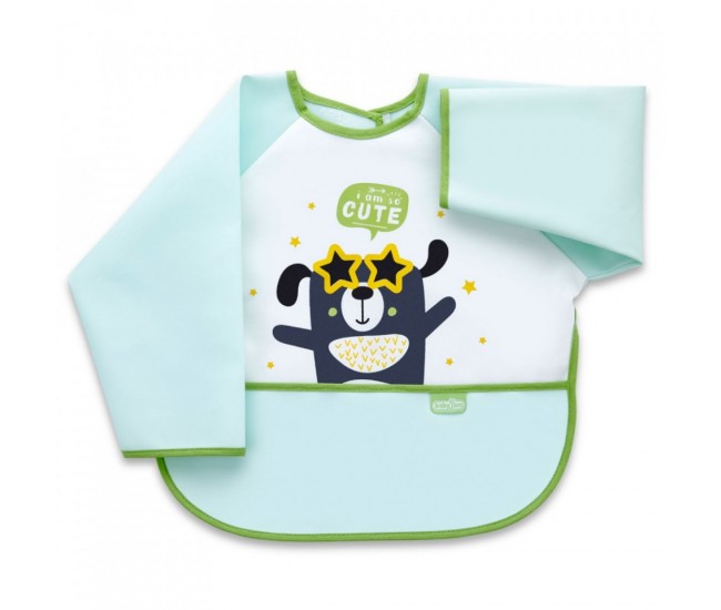 Baveta cu maneci si buzunar babyjem polly bib (culoare: verde)