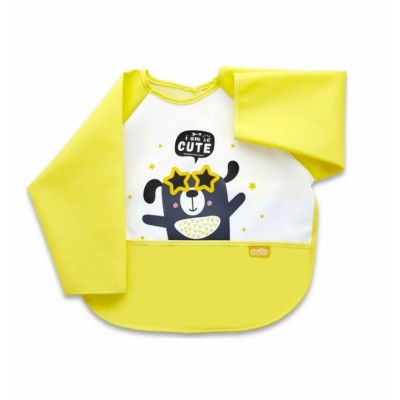 Baveta cu maneci si buzunar babyjem polly bib (culoare: galben)