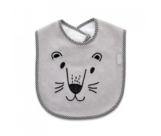 Baveta din bumbac babyjem cute animals (culoare: bleu)