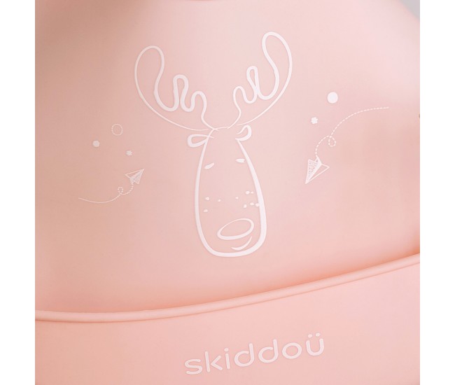 Baveta din silicon smekke, skiddou, keep pink, roz