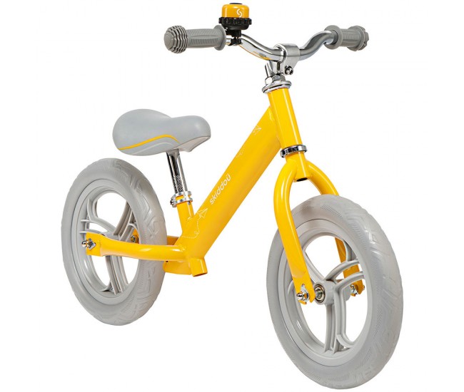 Bicicleta fara pedale nils, skiddou, galben