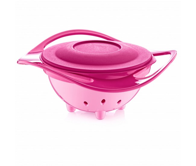 Bol multifunctional cu capac si rotire 360 grade babyjem amazing bowl (culoare: gri)