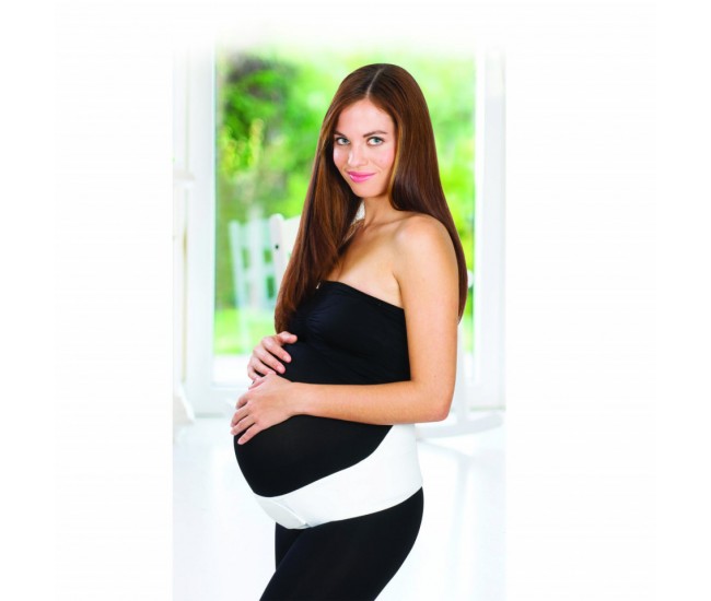 Centura abdominala pentru sustinere prenatala babyjem pregnancy (marime: m, culoare: alb)