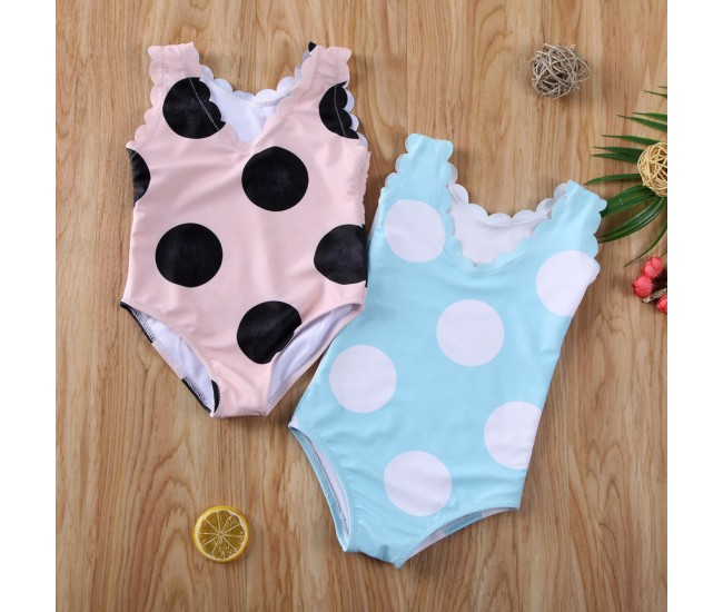 Costum de baie cu buline mari drool (culoare: roz, marime: 110)