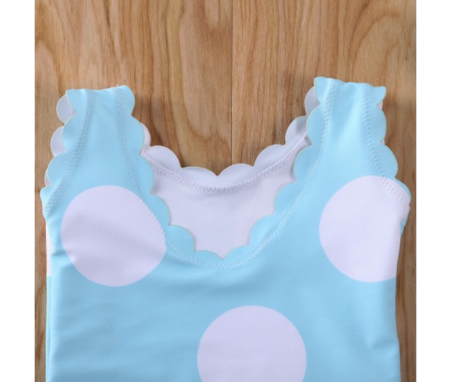 Costum de baie cu buline mari drool (culoare: bleu, marime: 90)