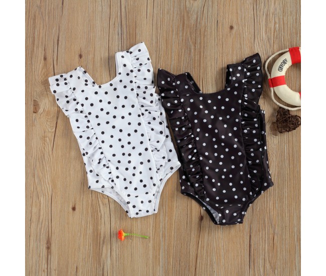 Costum de baie cu bulinute alb/negru drool (culoare: negru, marime: 120)