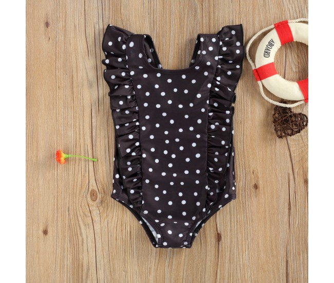 Costum de baie cu bulinute alb/negru drool (culoare: negru, marime: 110)