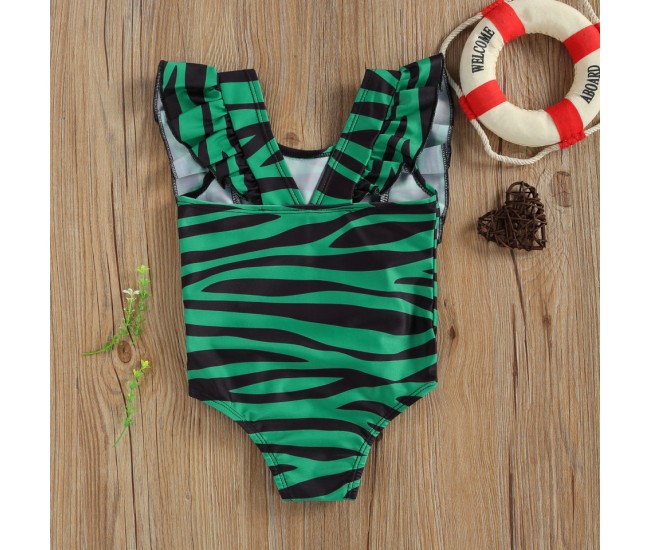 Costum de baie leopard/peste drool (culoare: verde, marime: 90)