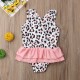 Costum de baie leopard roz cu volan drool (marime: 110)