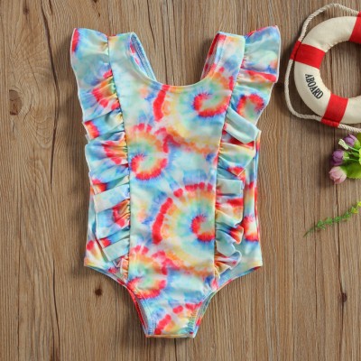 Costum de baie multicolor cu volanne verticale drool (marime: 120)